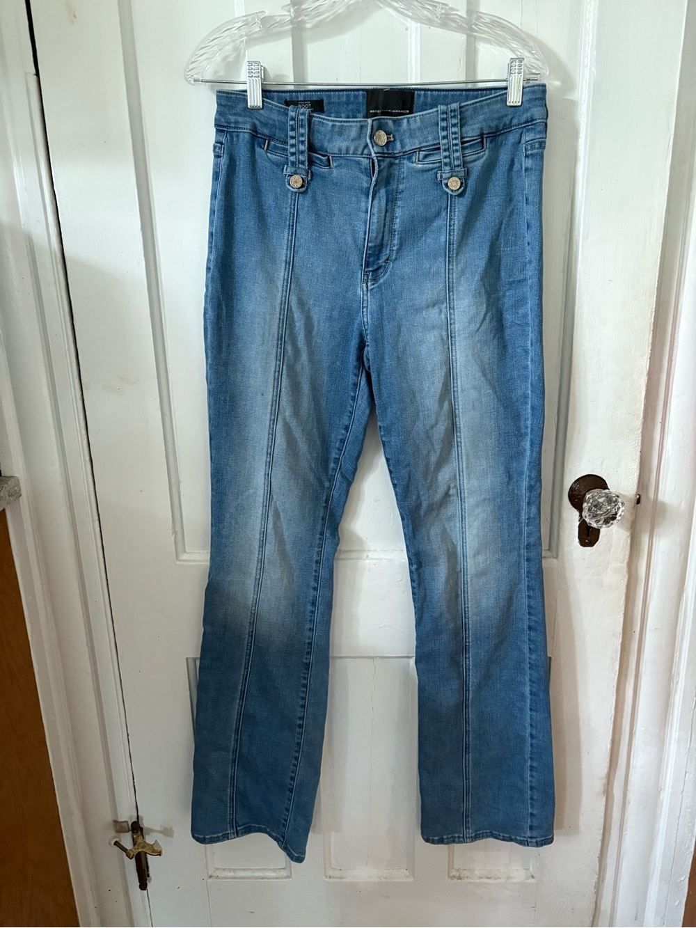 White House Black Market Medium Blue Boot Cut Jeans with Front Panels